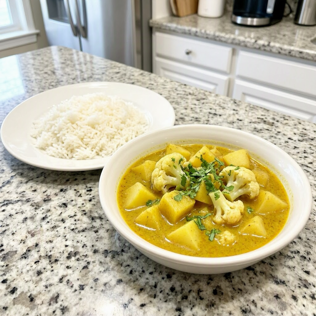 Cauli ra Aalu ko Tarkari (Cauliflower & Potato Curry)