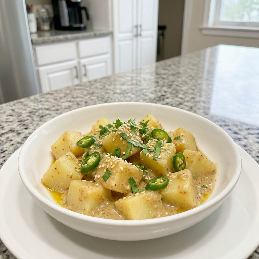 Aloo Achar (Nepali Spicy Sesame Potato Salad)