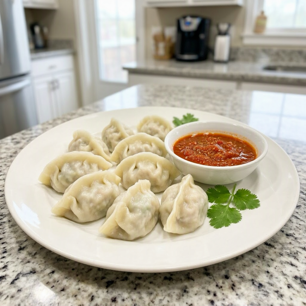 Kukhura Momo (Nepali Chicken Steamed Dumplings)