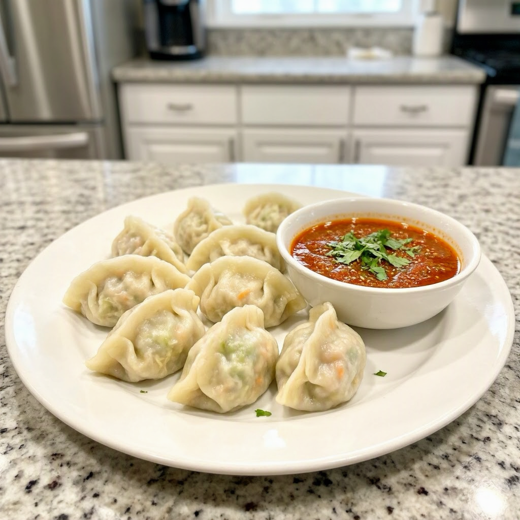 Veg Momo (Nepali Vegetable Steamed Dumplings)